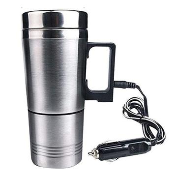 Ruostumattomasta teräksestä valmistettu auton sähkövedenkeitin-muki - 400ml - 24V