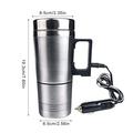 Ruostumattomasta teräksestä valmistettu auton sähkövedenkeitin-muki - 400ml - 24V