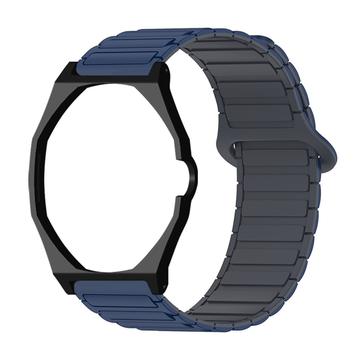 Swatch Royal Pop -kello, magneettinen silikoniranneke ja kahdeksankulmainen kotelo - keskiyönsininen / musta