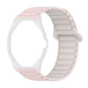 Swatch Royal Pop -kello, magneettinen silikoniranneke ja kahdeksankulmainen kotelo - Vaaleanpunainen tähtivalo / Valkoinen