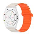 Swatch Royal Pop -kello, magneettinen silikoniranneke ja kahdeksankulmainen kotelo - Valkoinen / Oranssi