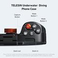 TELESIN Universal sukelluskotelo älypuhelimille, joissa on Bluetooth-yhteensopivat ohjaimet - musta