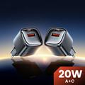 TOOCKI TC2220A2 Mini GaN -seinälaturi 20W - USB-C/USB-A - musta
