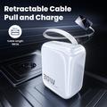 TOOCKI TC55302 30W:n GaN-laturi, jossa on sisäänvedettävä USB-C-johto - valkoinen