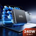 TOOCKI TCT240-33 6-porttinen GaN-pöytälaturi näytöllä - 240W - musta