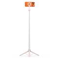Tech-Protect L10S MagSafe Selfie Stick -kolmijalka Bluetooth-kaukosäätimellä - Pinkki / Harmaa