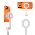 Tech-Protect L10S MagSafe Selfie Stick -kolmijalka Bluetooth-kaukosäätimellä - Pinkki / Harmaa