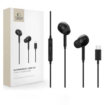 Tech-Protect Ultraboost Core G3 USB-C -langalliset kuulokkeet - musta