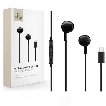 Tech-Protect Ultraboost Core G4 USB-C -langalliset kuulokkeet - musta
