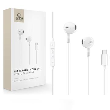 Tech-Protect Ultraboost Core G4 USB-C -langalliset kuulokkeet - valkoiset
