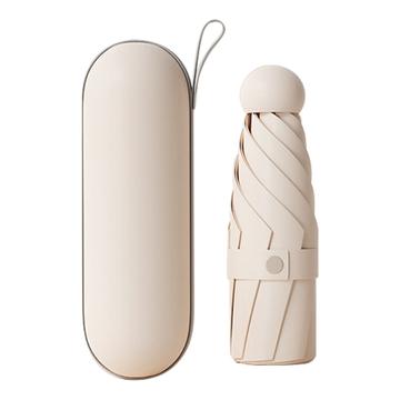 Travel 5-Fold -minisateenvarjo UV-suojalla - beige