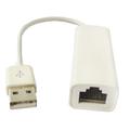 USB 2.0 - RJ45 -Ethernet-sovitinkaapeli - valkoinen