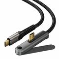 USB-C 3.2 -kaapeli taitettavalla telineellä - 20 Gbps, 4K 60Hz, 2m - musta