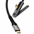 USB-C 3.2 -kaapeli taitettavalla telineellä - 20 Gbps, 4K 60Hz, 2m - musta