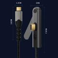 USB-C 3.2 -kaapeli taitettavalla telineellä - 20 Gbps, 4K 60Hz, 2m - musta