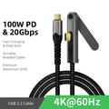 USB-C 3.2 -kaapeli taitettavalla telineellä - 20 Gbps, 4K 60Hz, 2m - musta