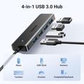 Ugreenin nopea 4-porttinen USB 3.0 -jakaja - 15cm, 5Gbps - musta