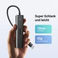 Ugreenin nopea 4-porttinen USB 3.0 -jakaja - 15cm, 5Gbps - musta