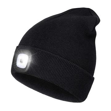 Unisex-neulottu LED-pipo - musta
