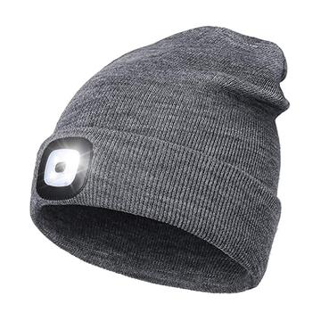 Unisex-neulottu LED-pipo - harmaa