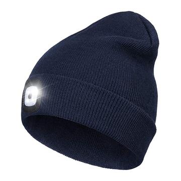 Unisex-neulottu LED-pipo - tummansininen