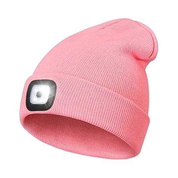 Unisex-neulottu LED-pipo - vaaleanpunainen
