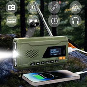 Kannettava Aurinkokennellä Varustettu Hätäradio LED-taskulamolla, virtapankilla WR-6D - DAB/FM, 4500mAh