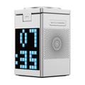 WiWU W043 5-in-1 langaton laturi, jossa on RGB-pikselinäyttö ja Bluetooth-kaiutin - hopea