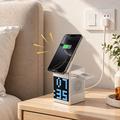 WiWU W043 5-in-1 langaton laturi, jossa on RGB-pikselinäyttö ja Bluetooth-kaiutin - hopea