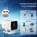 X1AR Android 14 -kannettava projektori - 720p, 4K-tuki, WiFi 6, Bluetooth 5.4 - valkoinen