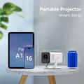 X1AR Android 14 -kannettava projektori - 720p, 4K-tuki, WiFi 6, Bluetooth 5.4 - valkoinen