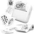 X3 Mini -taskukokoinen lämpötulostin, Bluetooth ja RGB-valot - valkoinen