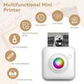 X3 Mini -taskukokoinen lämpötulostin, Bluetooth ja RGB-valot - valkoinen