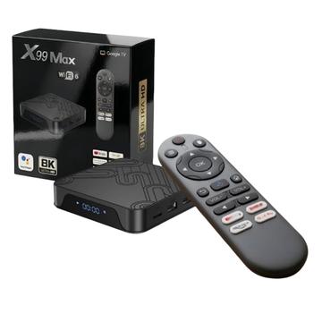 X99 MAX Android 14 -televisiolaite ääniohjattavalla kaukosäätimellä - 16 Gt - musta