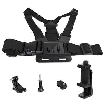 XD-27-toimintakamera, rintakiinnike puhelintelineellä - musta