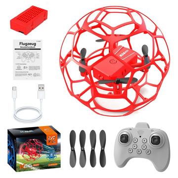 XKJ K26 Jalkapallo Drone / Lentävä pallo Quadcopter - punainen