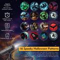 XO-737 Halloween-projektorilamppu = 16 kuviota, 360:n kierto, irrotettava kolmijalka – musta