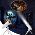 XO-737 Halloween-projektorilamppu - 16 kuviota, 360° kierto, irrotettava kolmijalka - valkoinen