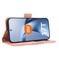 Xiaomi 17T -kortinhaltijan lompakkokotelo - vaaleanpunainen
