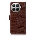 Xiaomi 17T Crocodile Lompakkomallinen Nahkakotelo kanssa RFID - Ruskea