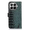 Xiaomi 17T Crocodile Lompakkomallinen Nahkakotelo kanssa RFID - Vihreä