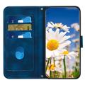 Xiaomi 17T Floral lompakkokotelo korttipaikoilla - tummansininen