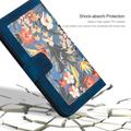 Xiaomi 17T Floral lompakkokotelo korttipaikoilla - tummansininen