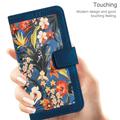 Xiaomi 17T Floral lompakkokotelo korttipaikoilla - tummansininen