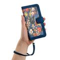 Xiaomi 17T Floral lompakkokotelo korttipaikoilla - tummansininen