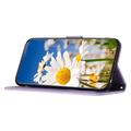 Xiaomi 17T Floral lompakkokotelo, jossa on korttipaikat - vaaleanvioletti