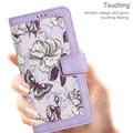Xiaomi 17T Floral lompakkokotelo, jossa on korttipaikat - vaaleanvioletti