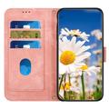 Xiaomi 17T Floral lompakkokotelo korttipaikoilla - vaaleanpunainen