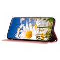 Xiaomi 17T Floral lompakkokotelo korttipaikoilla - vaaleanpunainen