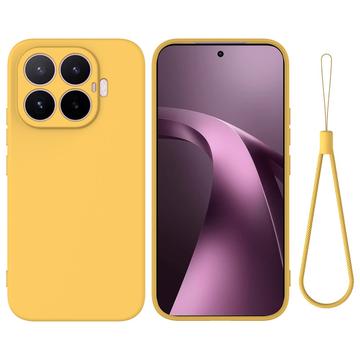 Xiaomi 17T Nestemäinen silikonikotelo käsihihnalla - Keltainen